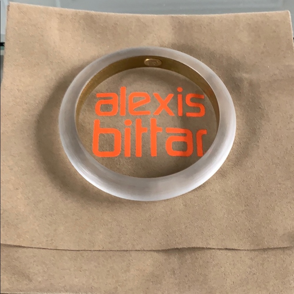 Alexis Bittar silver/clear Lucite bangle